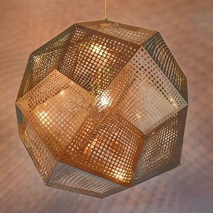 Geometric Round Electroplated Metal Postmodern Pendant Light Chandelier Ceiling Light - Flyachilles