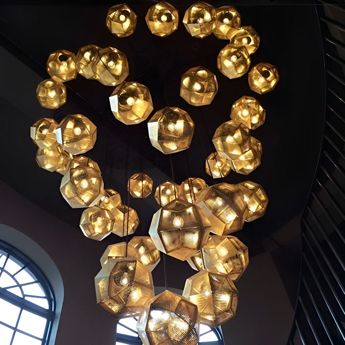 Geometric Round Electroplated Metal Postmodern Pendant Light Chandelier Ceiling Light - Flyachilles