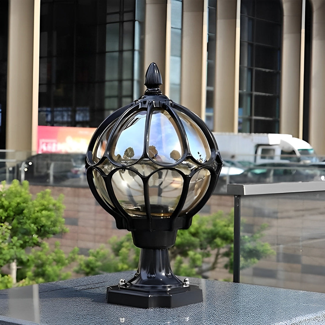 Glass Aluminum Round Ball Waterproof LED Outdoor Fence Post Light Column Lamp Gatepost Pillar Light Fxiture - Flyachilles
