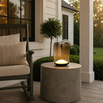 Glass Cylinder Waterproof LED Outdoor Portable Lantern Floor Lamp - Flyachilles