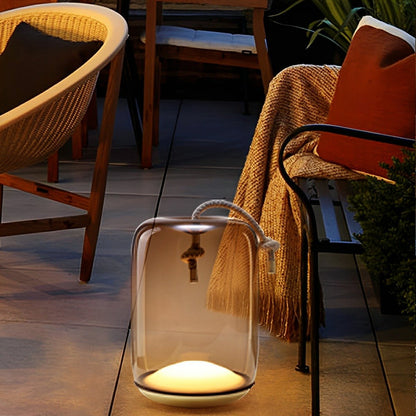 Glass Cylinder Waterproof LED Outdoor Portable Lantern Floor Lamp - Flyachilles