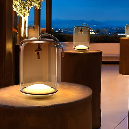 Glass Cylinder Waterproof LED Outdoor Portable Lantern Floor Lamp - Flyachilles