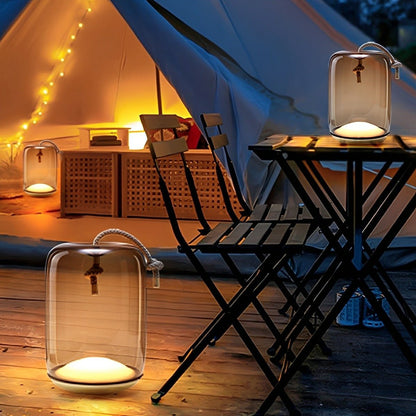 Glass Cylinder Waterproof LED Outdoor Portable Lantern Floor Lamp - Flyachilles
