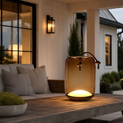 Glass Cylinder Waterproof LED Outdoor Portable Lantern Floor Lamp - Flyachilles