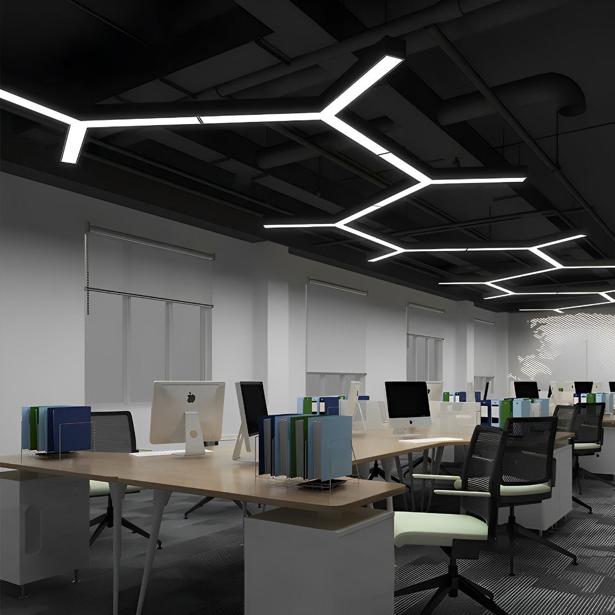 Grandview Modern Geometric Y-Shaped Office Chandelier LED Hanging Ceiling Pendant Lighting - Flyachilles