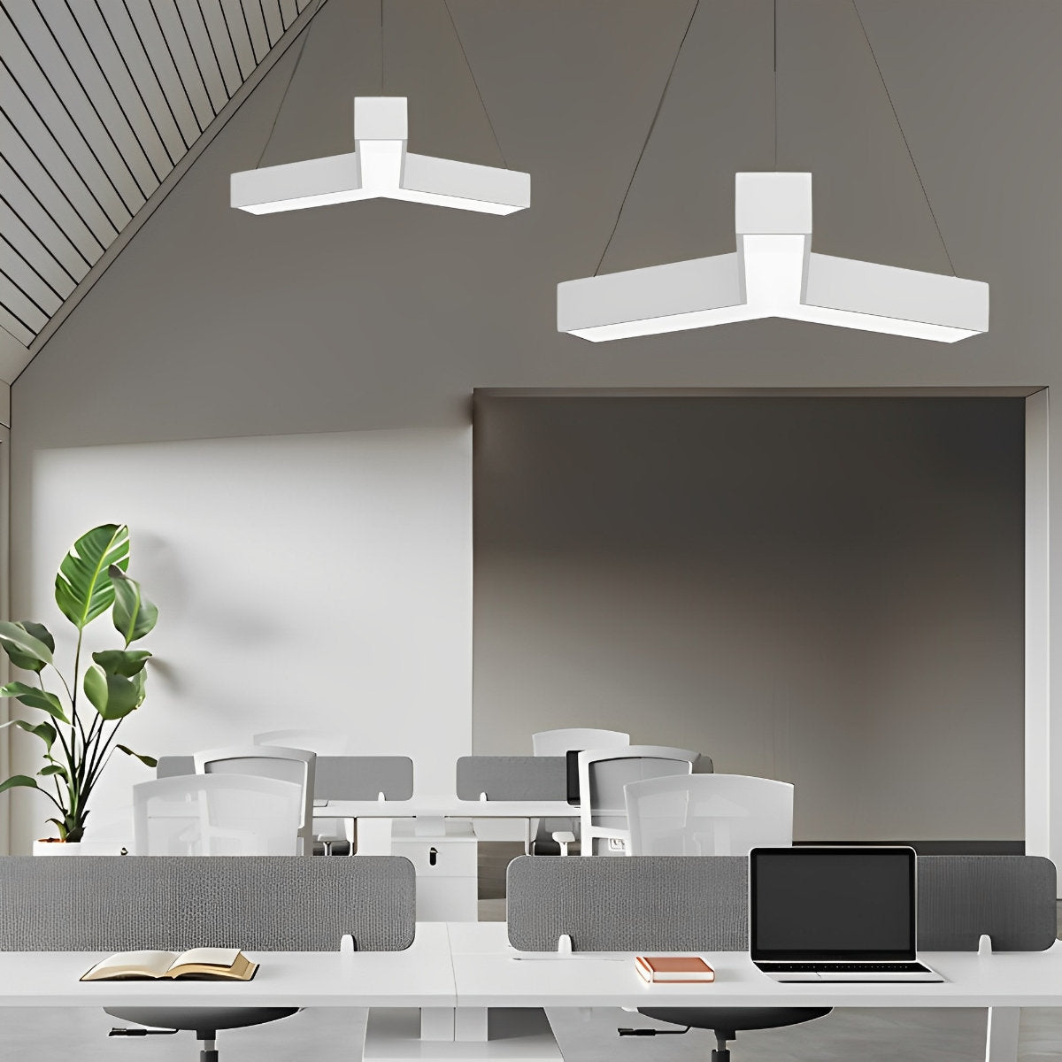 Grandview Modern Geometric Y-Shaped Office Chandelier LED Hanging Ceiling Pendant Lighting - Flyachilles