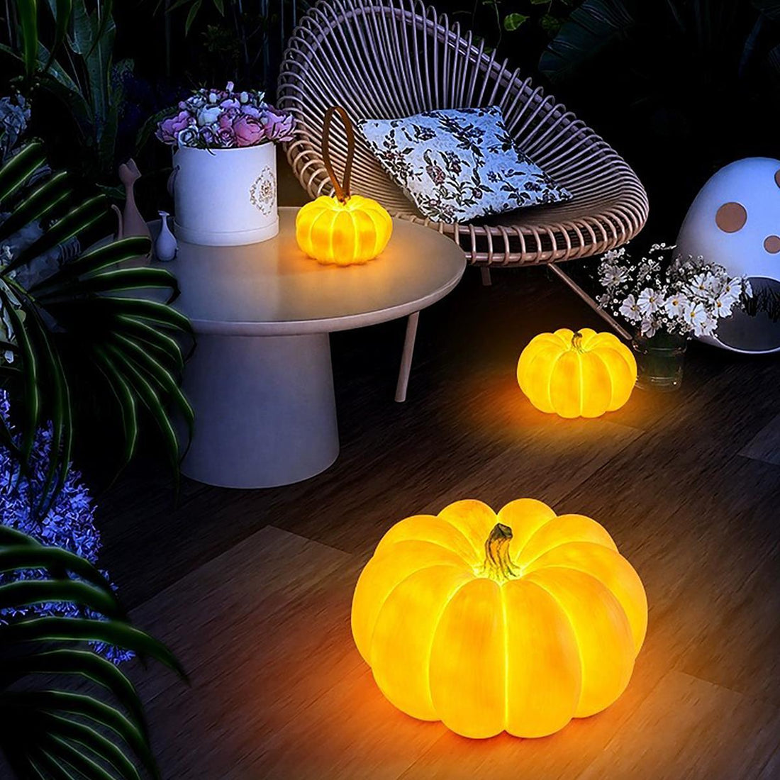 Halloween Waterproof Solar LED Pumpkin Lantern Outdoor Landscape Lighting - Flyachilles