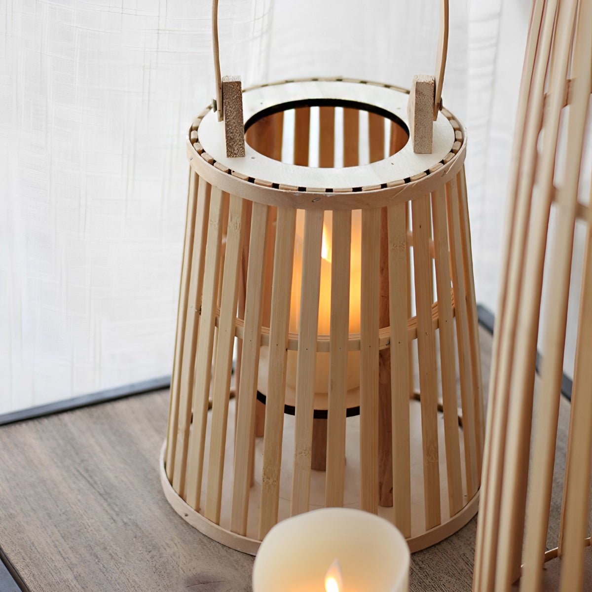 Handmade Bamboo Rattan LED Candle Lantern - Flyachilles