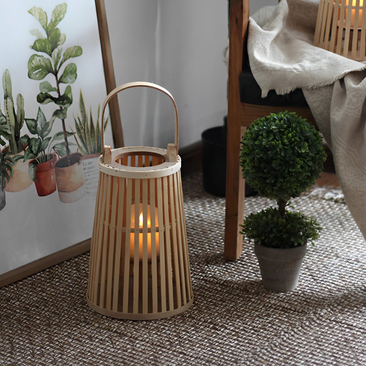 Handmade Bamboo Rattan LED Candle Lantern - Flyachilles