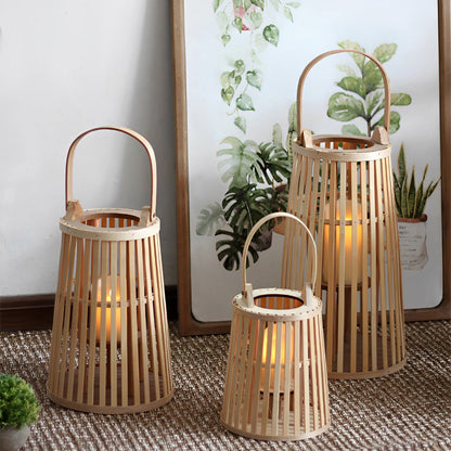 Handmade Bamboo Rattan LED Candle Lantern - Flyachilles