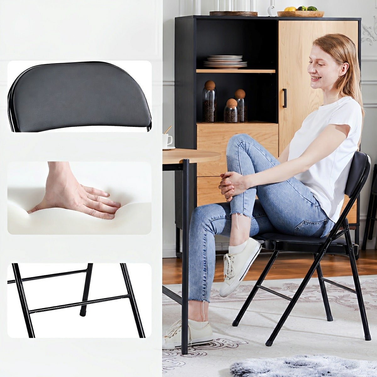 Heavy Duty Folding Chair – Padded Seat, 350 lb, Lightweight - Flyachilles