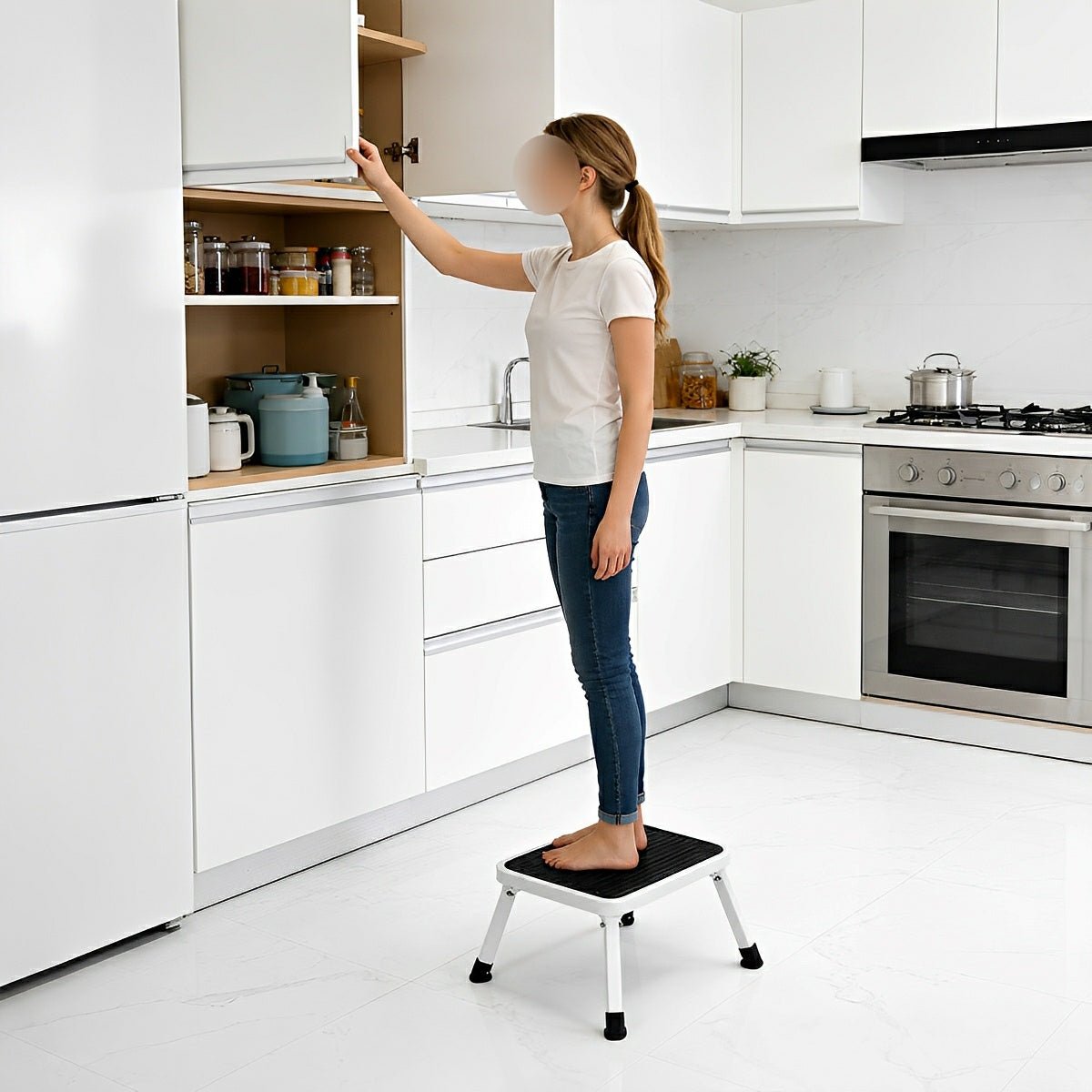 Heavy Duty Folding Step Stool – 330 lbs, Non-Slip, Safety Lock - Flyachilles