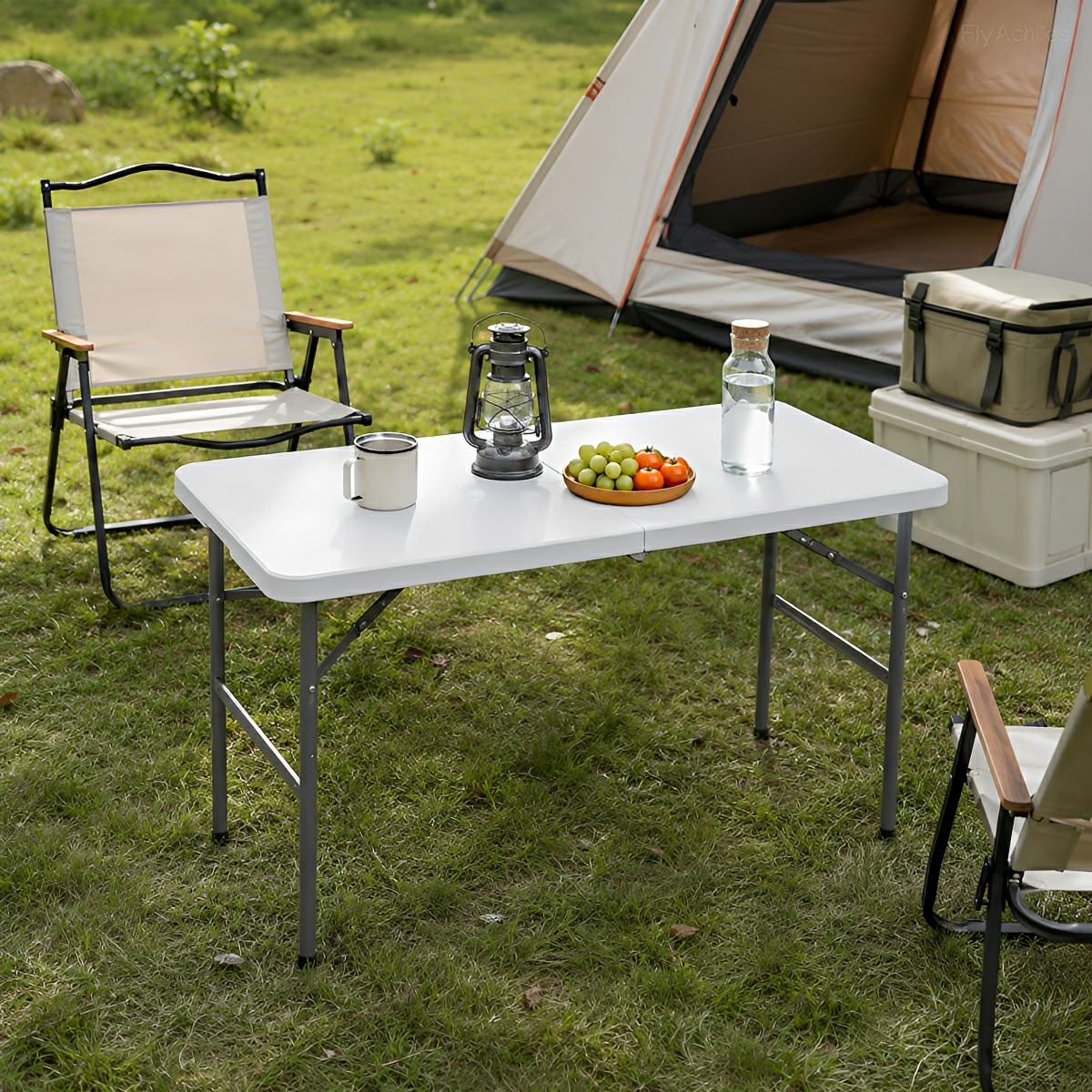 Heavy Duty Folding Table with Handle – For Camping - Flyachilles