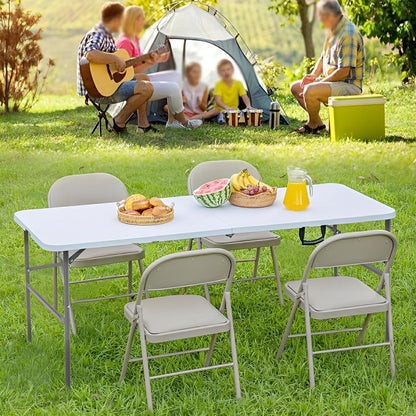 Heavy Duty Folding Table with Handle – For Camping - Flyachilles