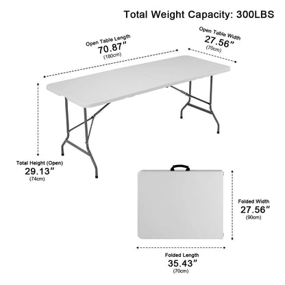 Heavy Duty Folding Table with Handle – For Camping - Flyachilles
