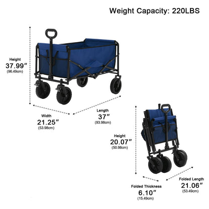 Heavy Duty Folding Utility Wagon Cart Outdoor Trolley - Flyachilles