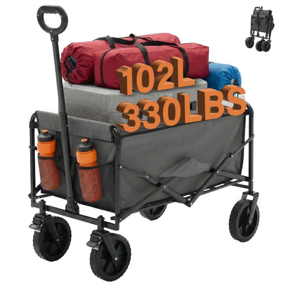 Heavy Duty Folding Utility Wagon Cart Outdoor Trolley - Flyachilles