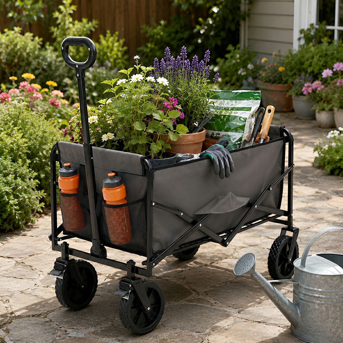 Heavy Duty Folding Utility Wagon Cart Outdoor Trolley - Flyachilles