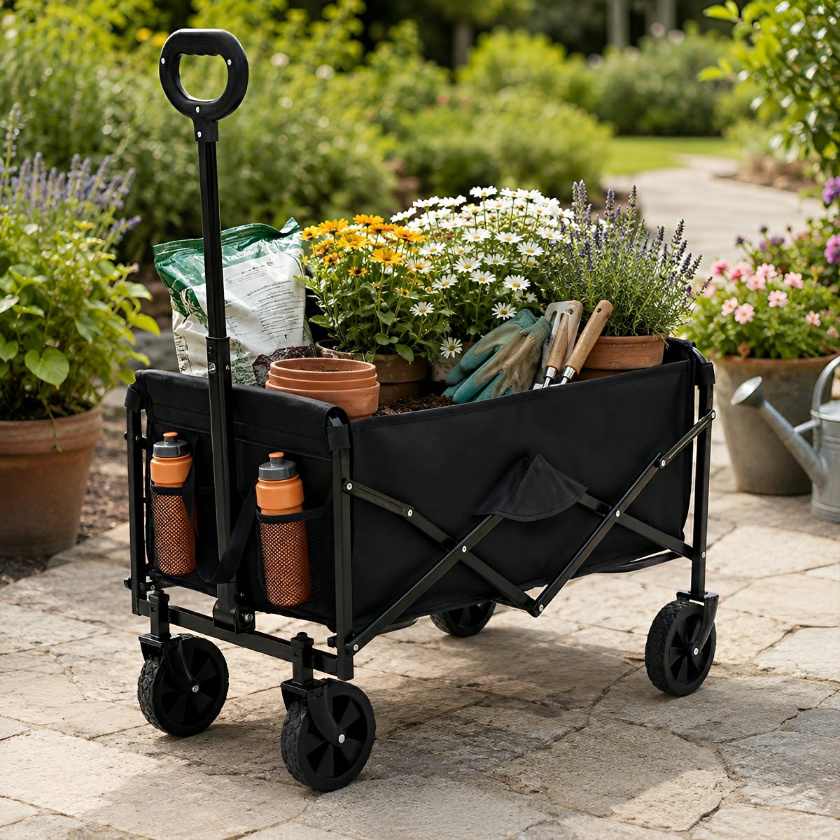 Heavy Duty Folding Utility Wagon Cart Outdoor Trolley - Flyachilles