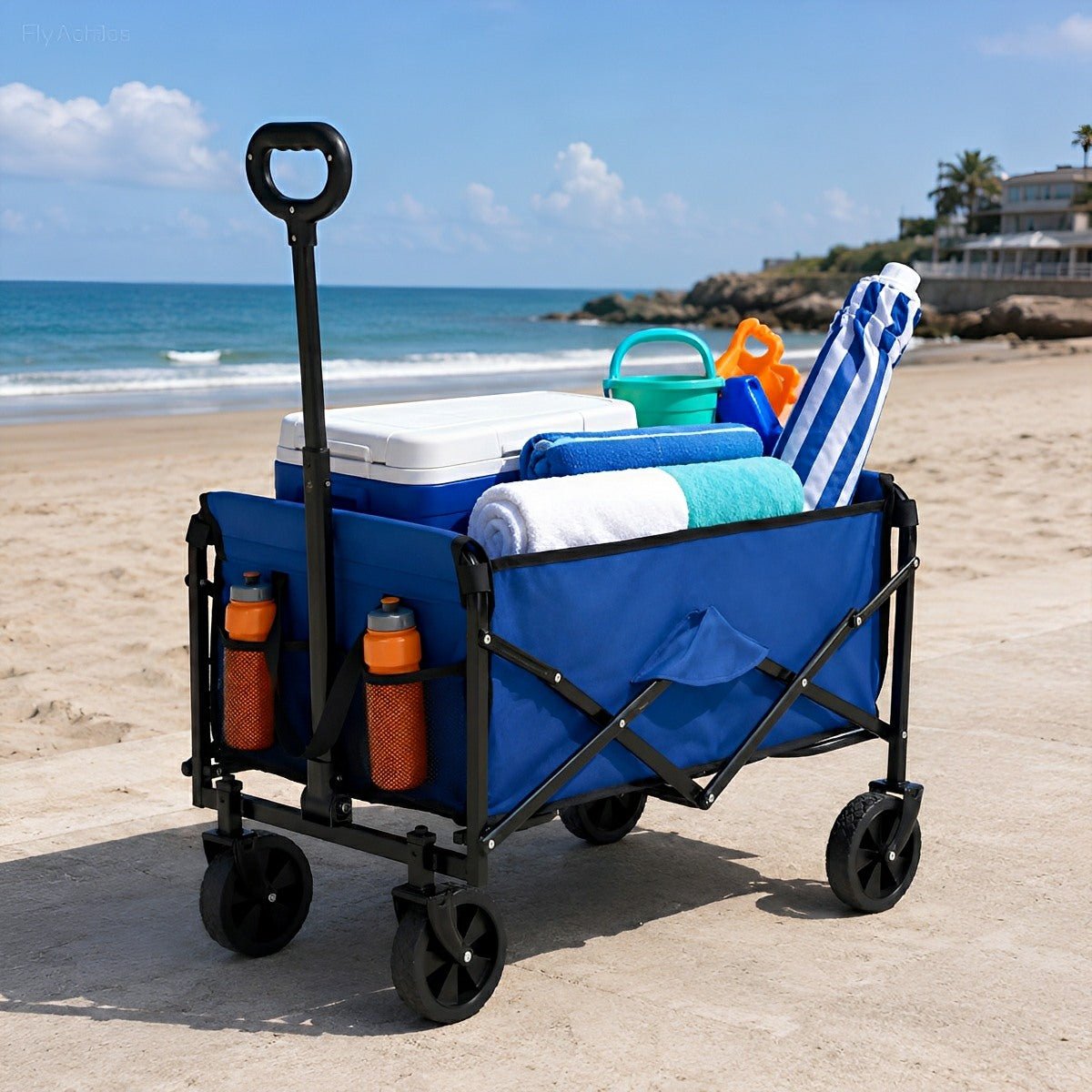 Heavy Duty Folding Utility Wagon Cart Outdoor Trolley - Flyachilles
