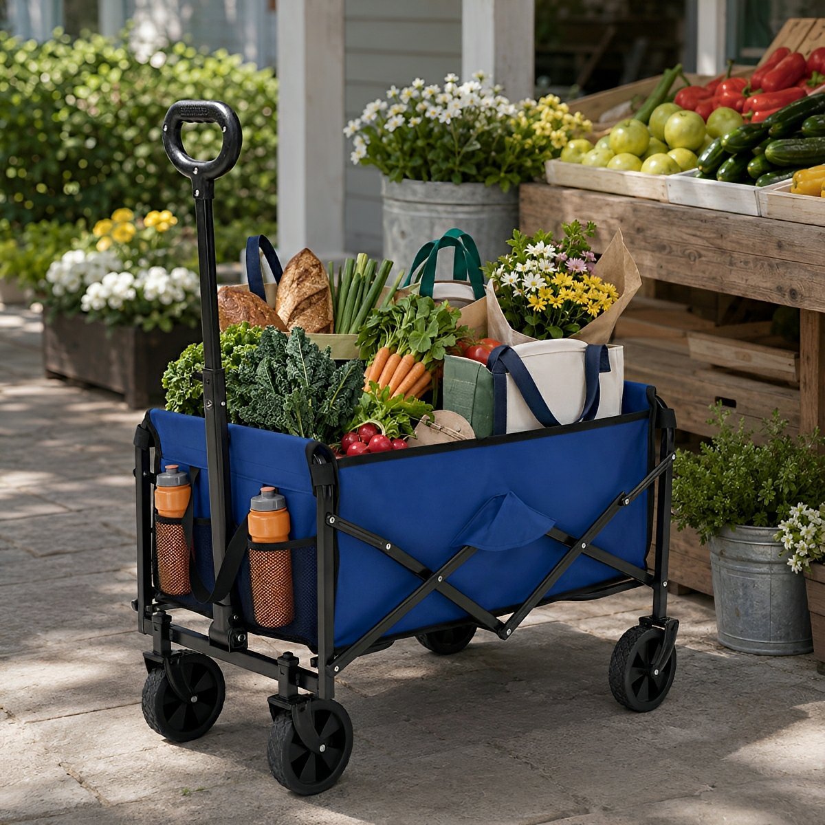 Heavy Duty Folding Utility Wagon Cart Outdoor Trolley - Flyachilles