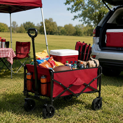 Heavy Duty Folding Utility Wagon Cart Outdoor Trolley - Flyachilles