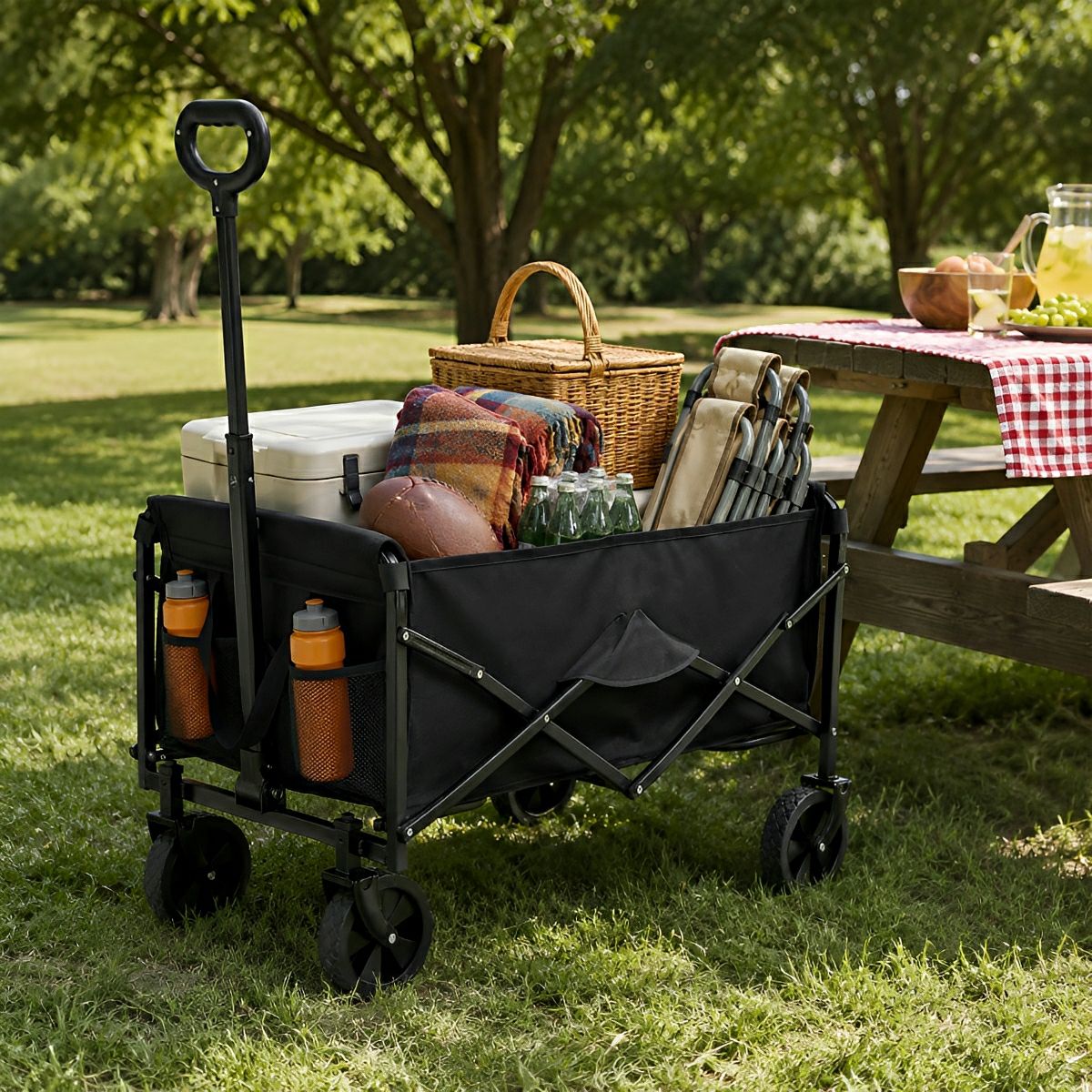Heavy Duty Folding Utility Wagon Cart Outdoor Trolley - Flyachilles