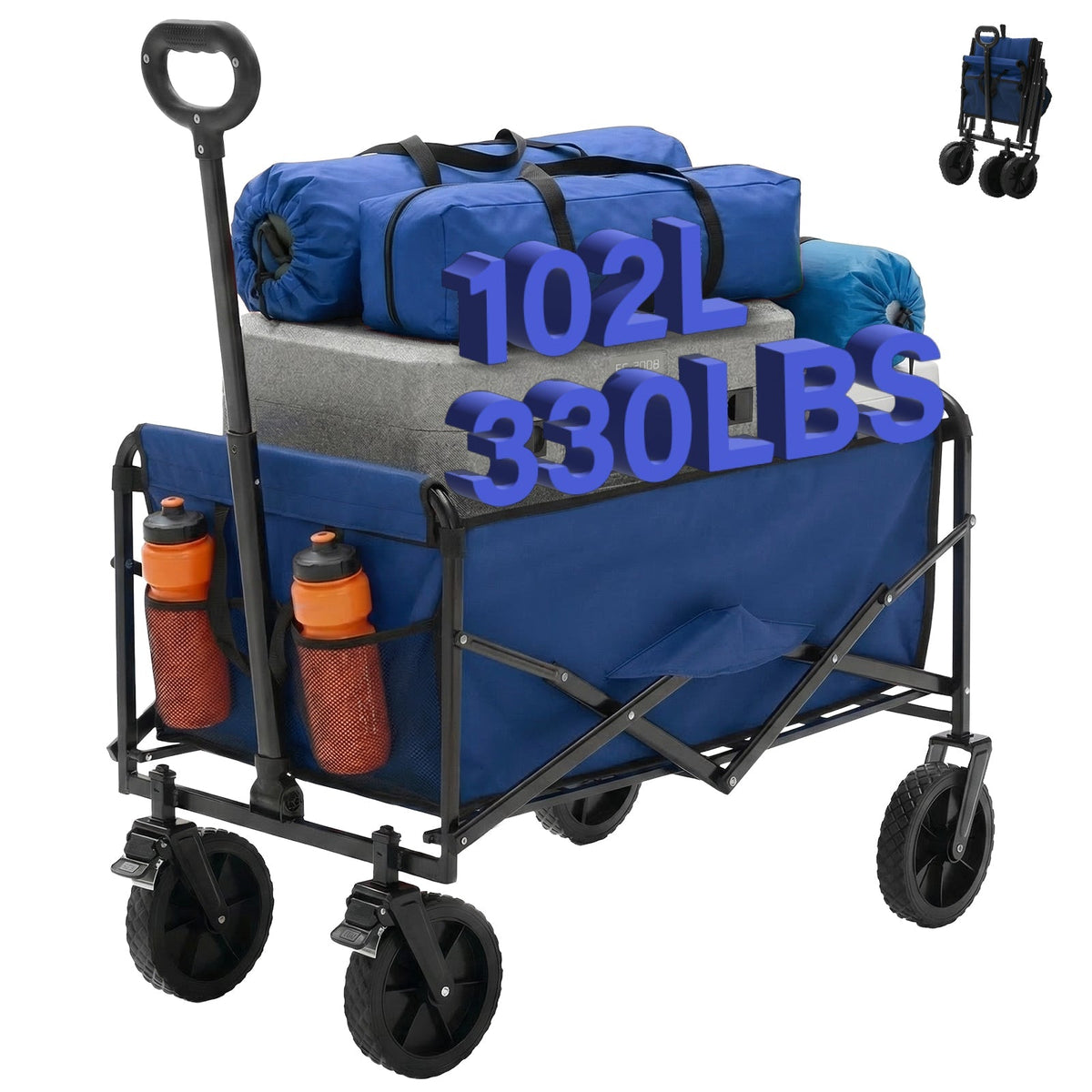 Heavy Duty Folding Utility Wagon Cart Outdoor Trolley - Flyachilles