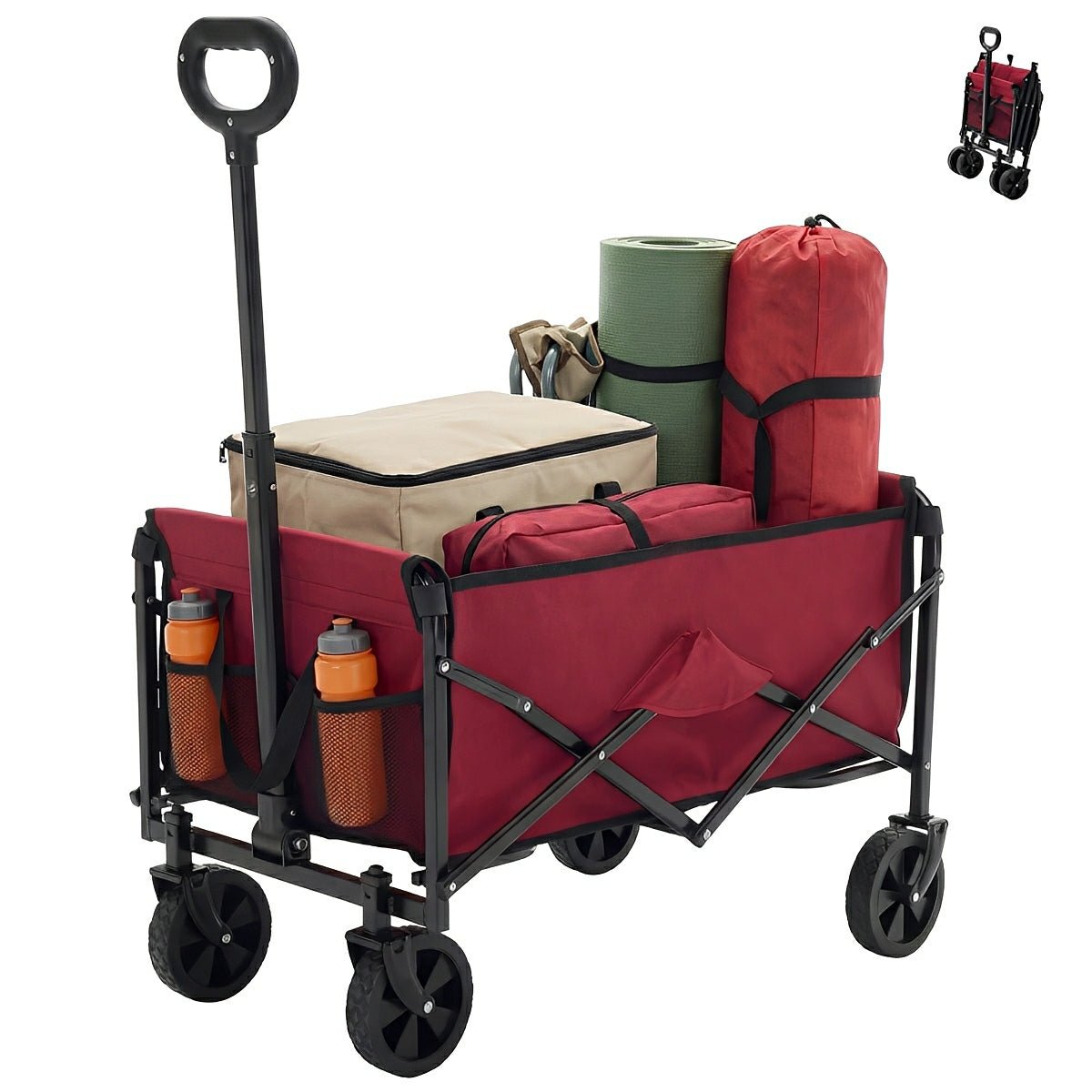 Heavy Duty Folding Utility Wagon Cart Outdoor Trolley - Flyachilles