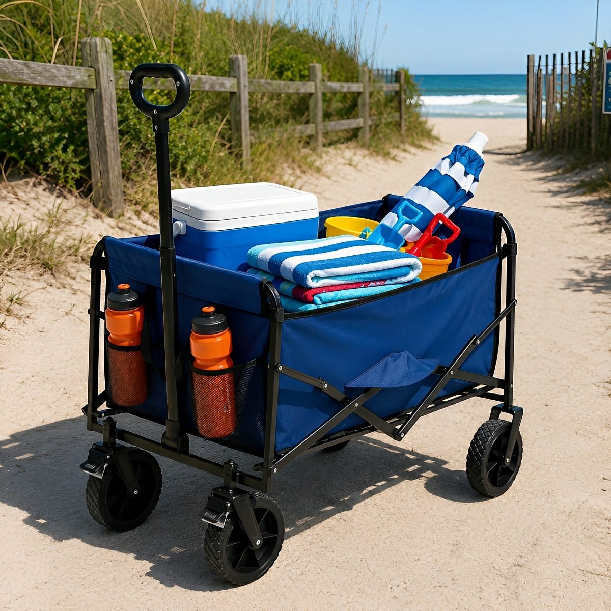 Heavy Duty Folding Utility Wagon Cart Outdoor Trolley - Flyachilles