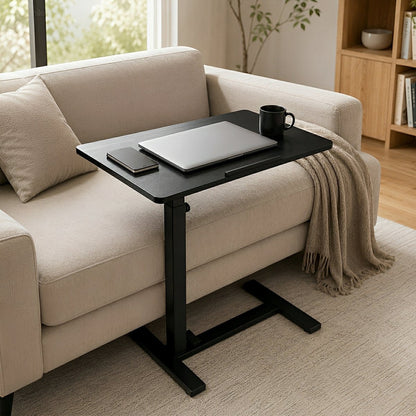 Height-Adjustable Bedside Table on Wheels – Portable - Flyachilles