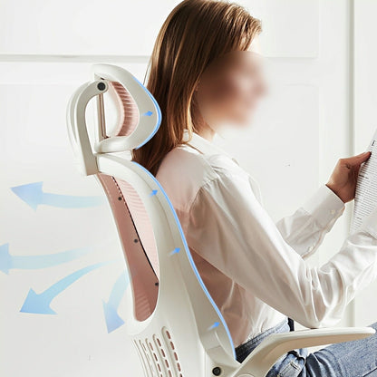 High Back Mesh Office Chair – Adjustable Headrest, Flip Arms - Flyachilles
