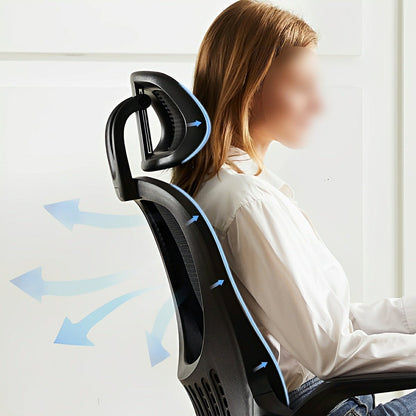 High Back Mesh Office Chair – Adjustable Headrest, Flip Arms - Flyachilles