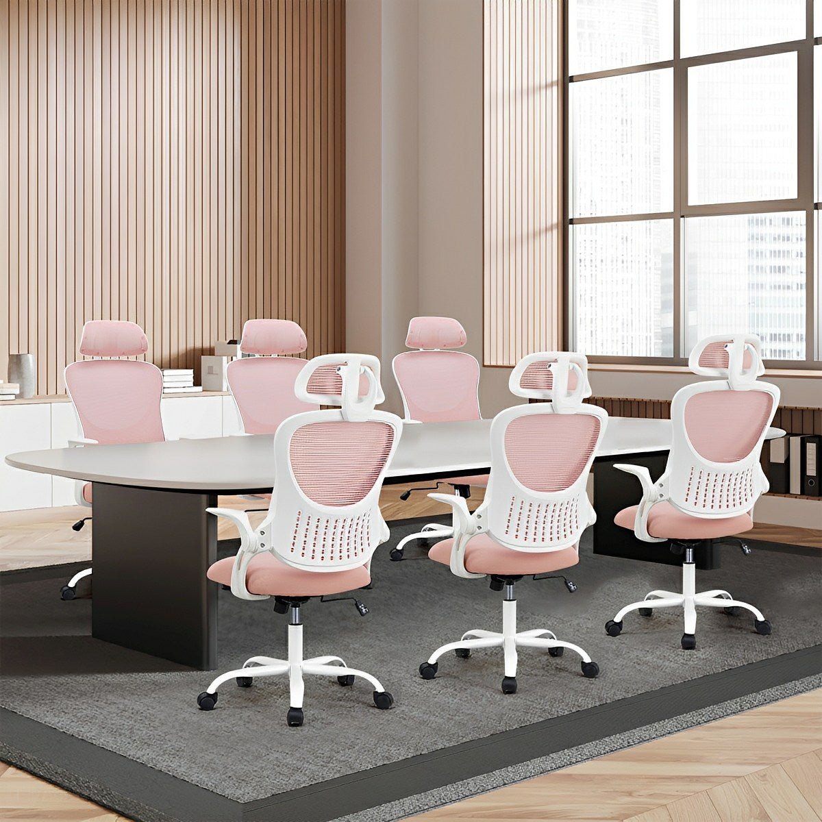 High Back Mesh Office Chair – Adjustable Headrest, Flip Arms - Flyachilles