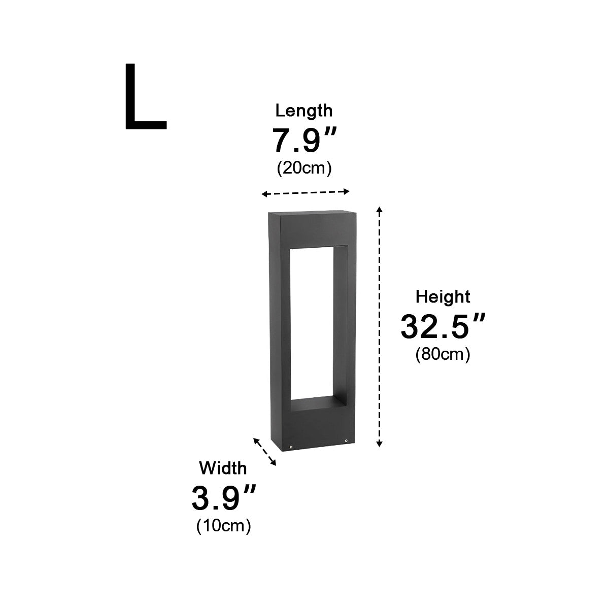 Hollow Square Waterproof LED Black Modern Outdoor Lawn Light Post Lights - Flyachilles