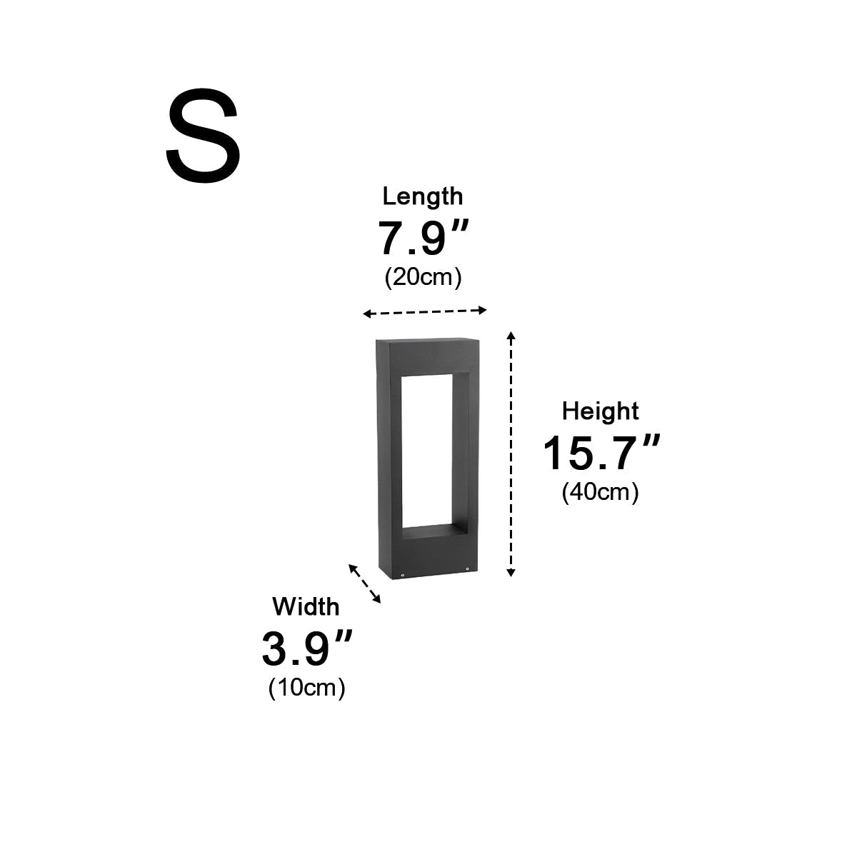 Hollow Square Waterproof LED Black Modern Outdoor Lawn Light Post Lights - Flyachilles