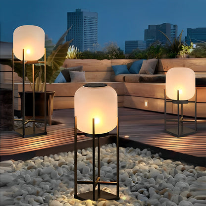 Lantern Waterproof LED Modern Solar Outdoor Floor Lamp Standing Lamp - Flyachilles