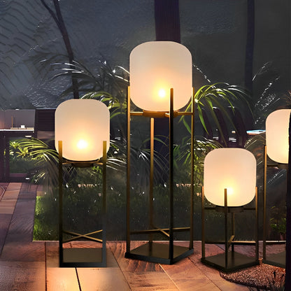 Lantern Waterproof LED Modern Solar Outdoor Floor Lamp Standing Lamp - Flyachilles