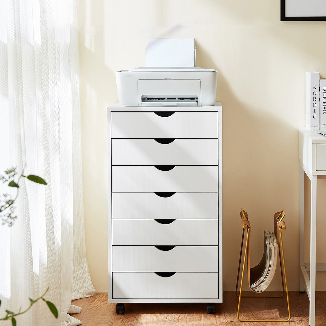 Large Capacity Mobile Storage Cabinet Organizer with Wheels - Flyachilles