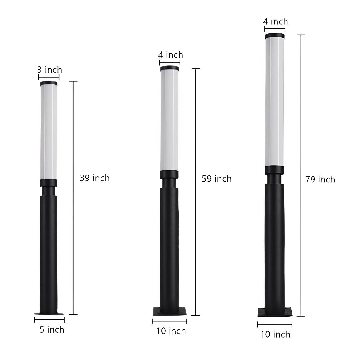 LED Acrylic Outdoor Column Lights Long Barrel Exterior Patio Pillar Lights - Flyachilles