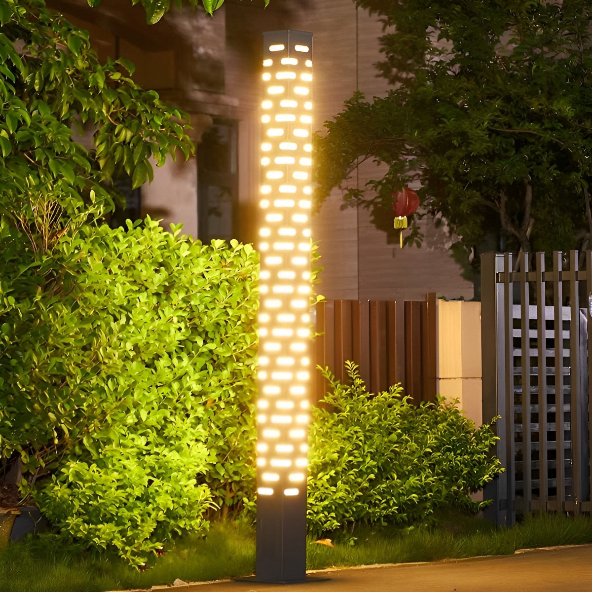 LED Courtyard Lamp Characteristic Hollow Process Square Lawn Post Light - Flyachilles