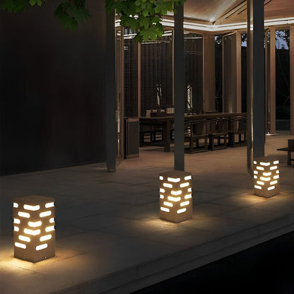 LED Courtyard Lamp Characteristic Hollow Process Square Lawn Post Light - Flyachilles