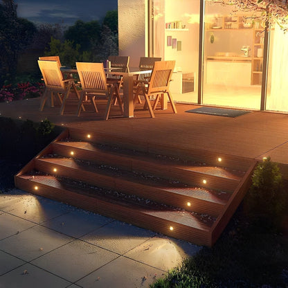 LED Deck Stair Lights Outdoor Step Lights Recessed In - ground Lights 8 Pcs - Flyachilles