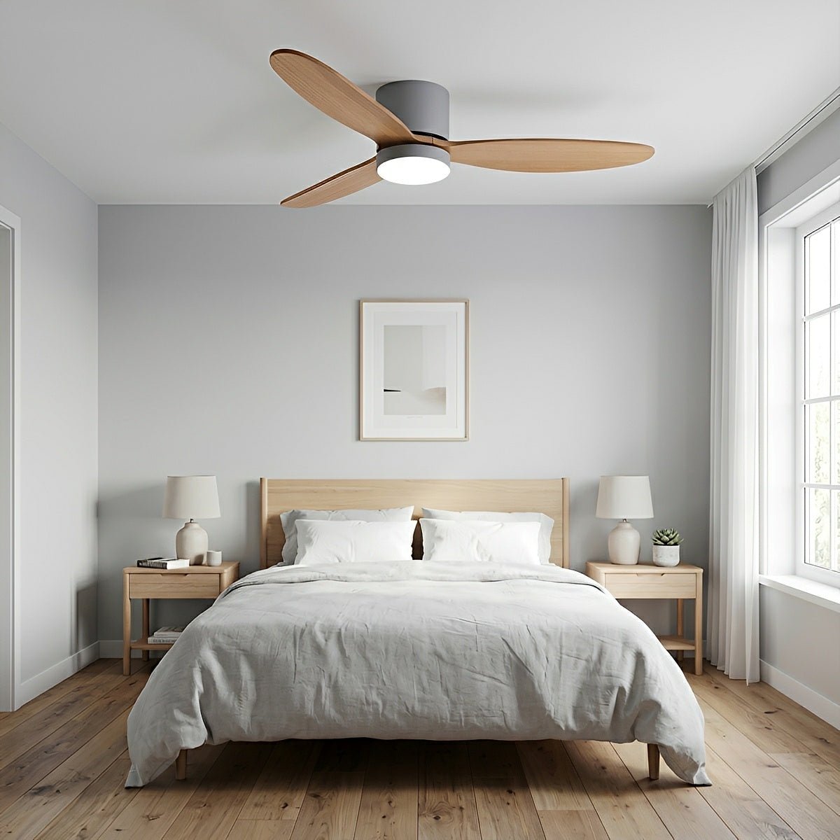 LED Inverter Silent White Low Floor DC Motor Simple Ceiling Fan Light - Flyachilles
