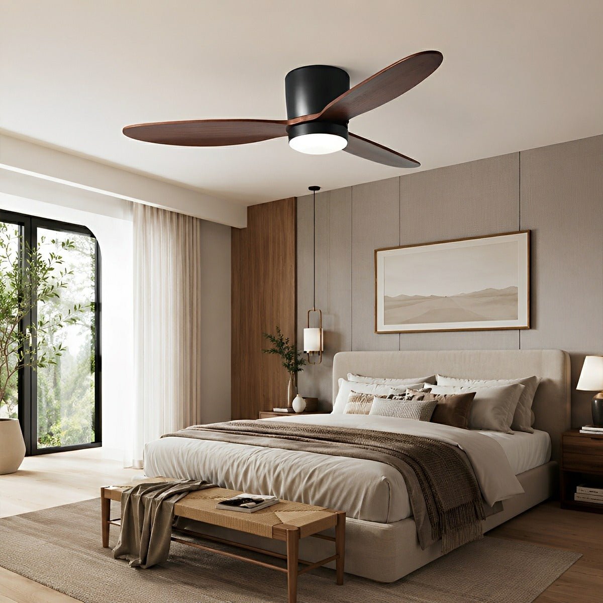LED Inverter Silent White Low Floor DC Motor Simple Ceiling Fan Light - Flyachilles
