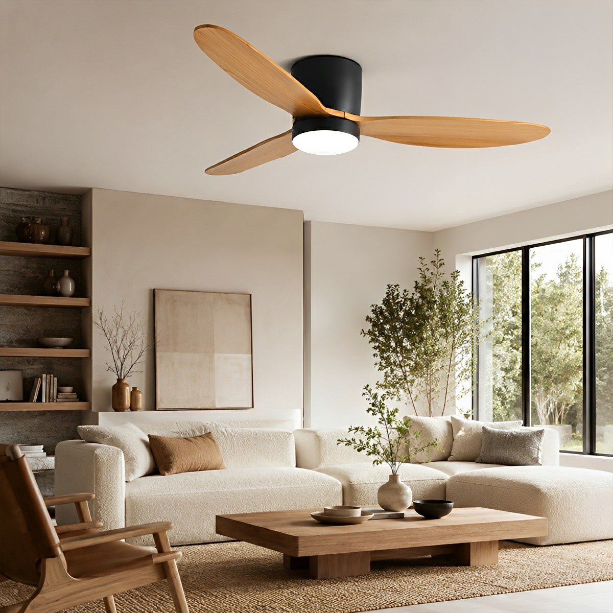 LED Inverter Silent White Low Floor DC Motor Simple Ceiling Fan Light - Flyachilles