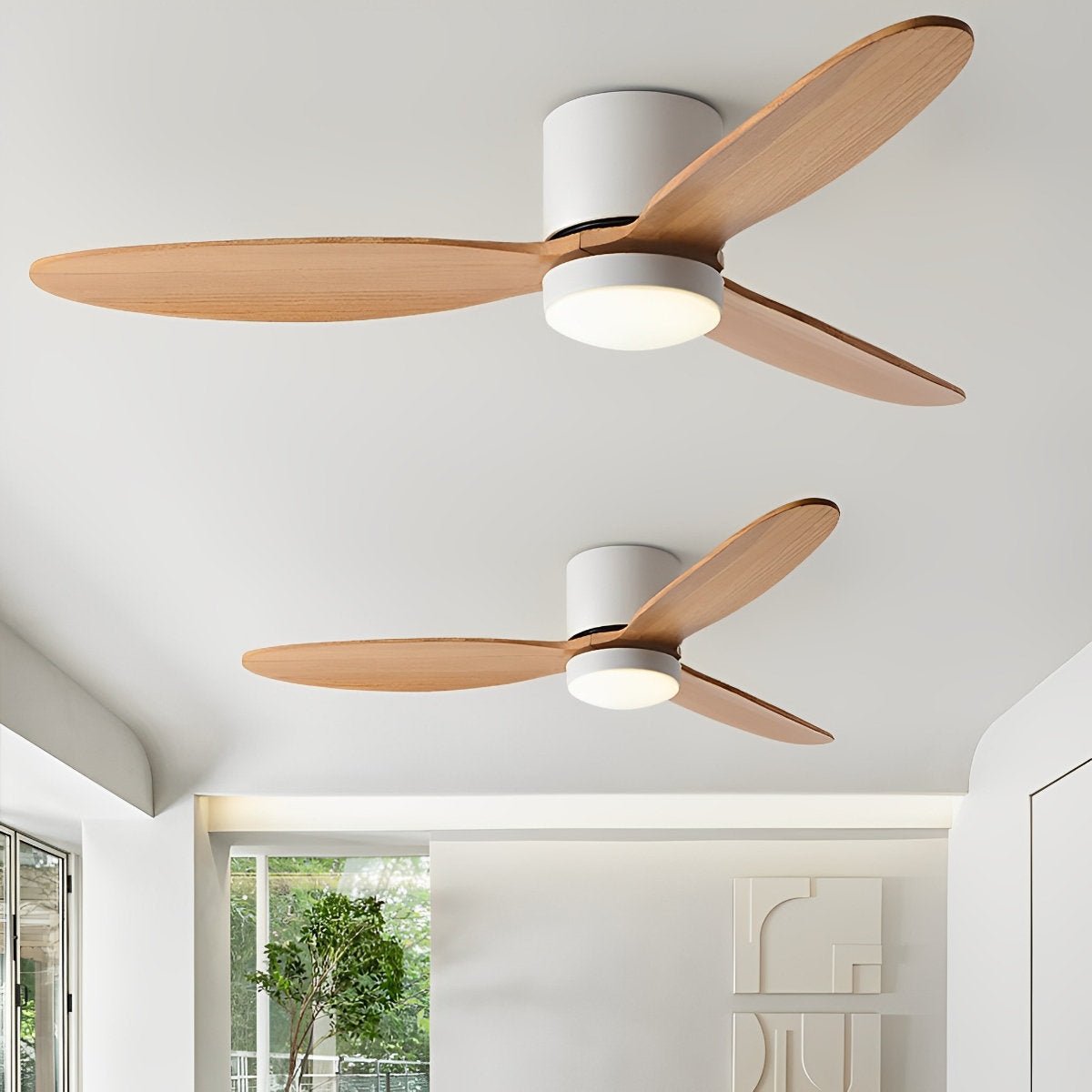 LED Silent Low Floor With Remote Control Simple Ceiling Fan Light for ...