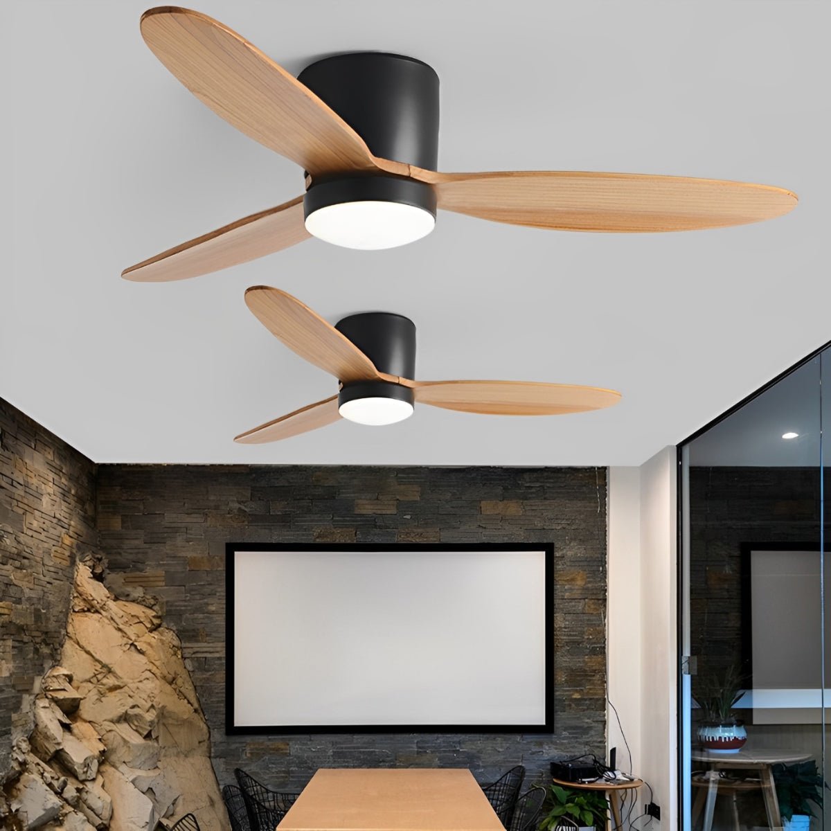 LED Inverter Silent White Low Floor DC Motor Simple Ceiling Fan Light - Flyachilles