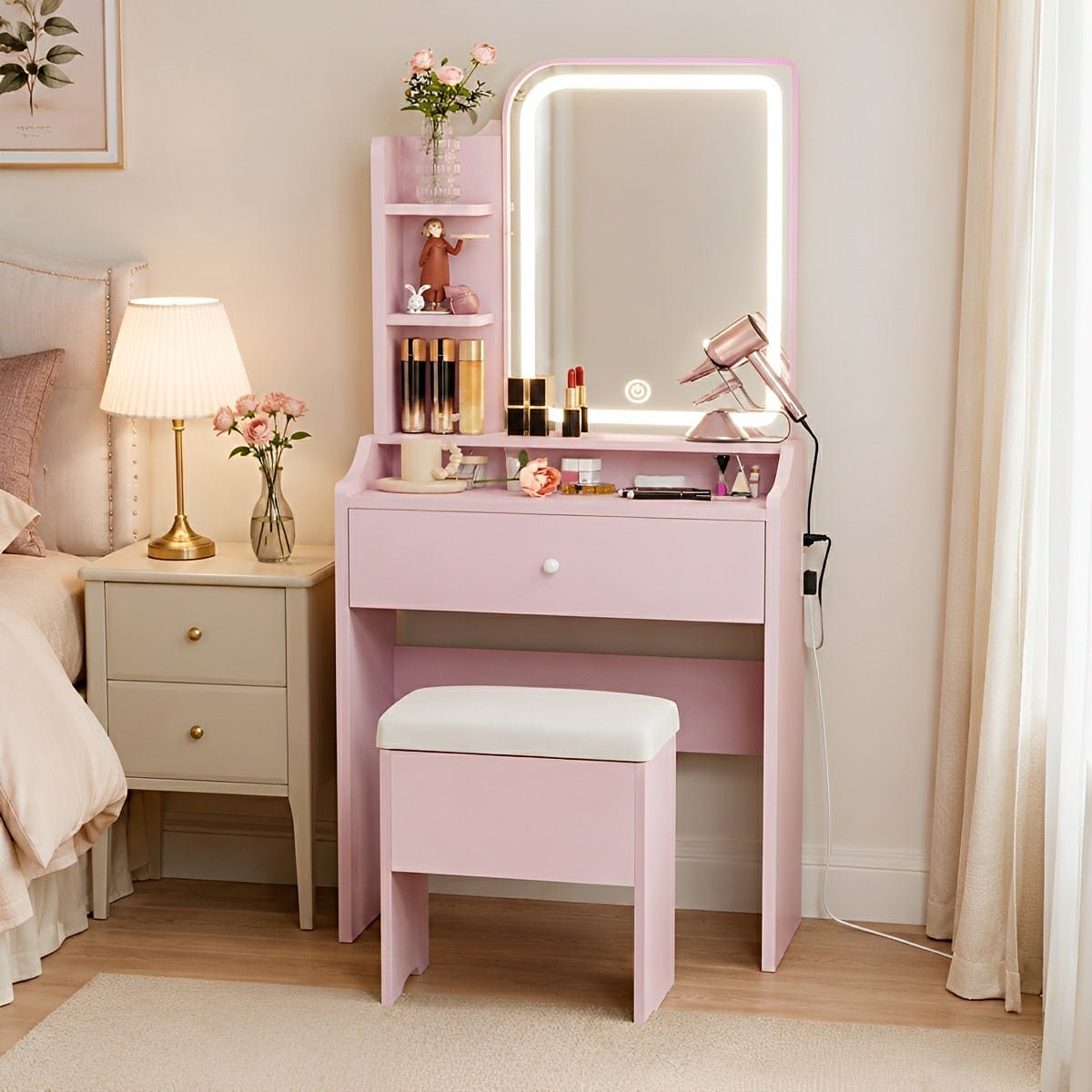 LED Makeup Vanity Table – 3-Color Temperature Light - Flyachilles