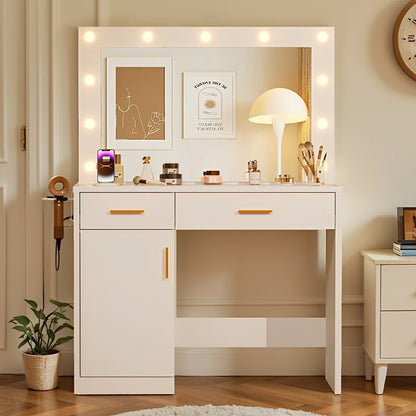LED Makeup Vanity with Charging Station &amp; 3-Color Light - Flyachilles